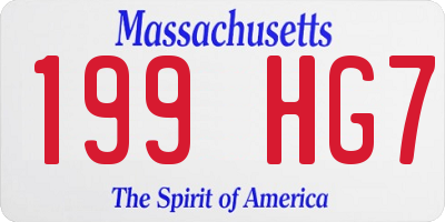 MA license plate 199HG7