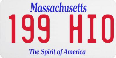 MA license plate 199HI0