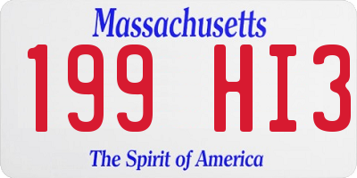 MA license plate 199HI3