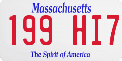 MA license plate 199HI7