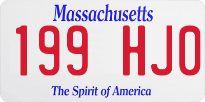 MA license plate 199HJ0