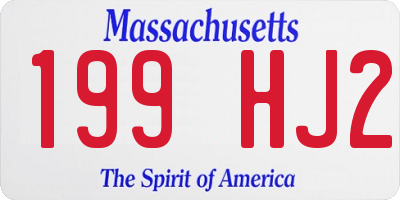 MA license plate 199HJ2