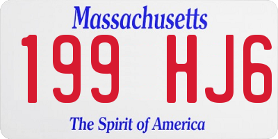 MA license plate 199HJ6