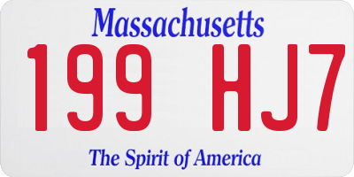 MA license plate 199HJ7