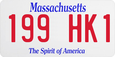 MA license plate 199HK1