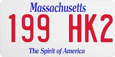MA license plate 199HK2