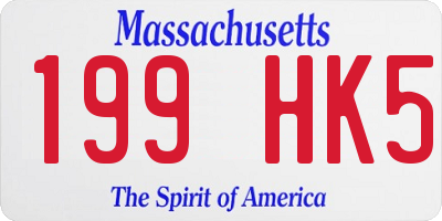 MA license plate 199HK5
