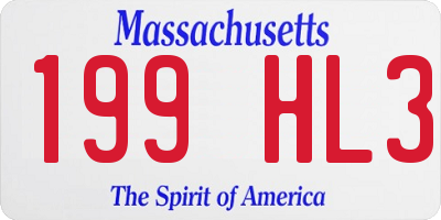 MA license plate 199HL3