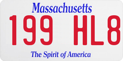 MA license plate 199HL8