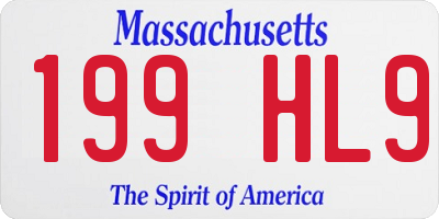MA license plate 199HL9