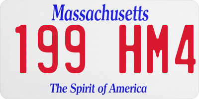 MA license plate 199HM4