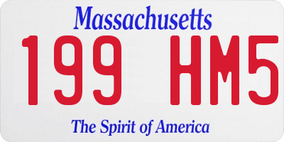 MA license plate 199HM5