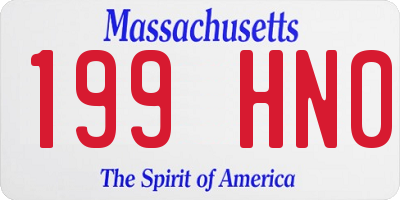 MA license plate 199HN0
