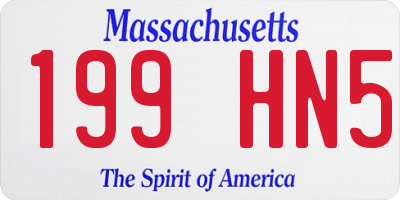 MA license plate 199HN5