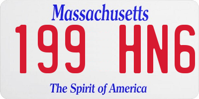 MA license plate 199HN6