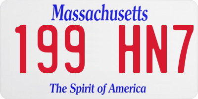 MA license plate 199HN7