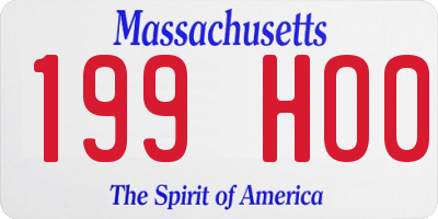 MA license plate 199HO0