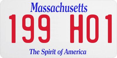 MA license plate 199HO1