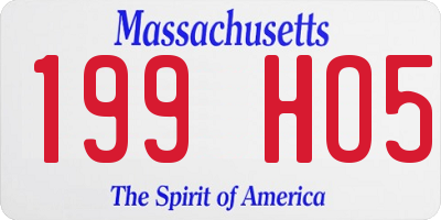MA license plate 199HO5