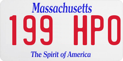 MA license plate 199HP0