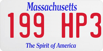 MA license plate 199HP3