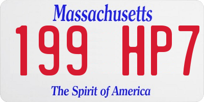MA license plate 199HP7