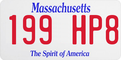 MA license plate 199HP8