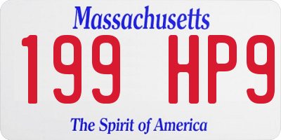 MA license plate 199HP9
