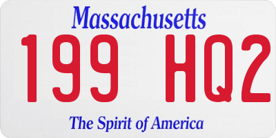 MA license plate 199HQ2