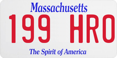 MA license plate 199HR0