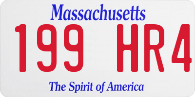 MA license plate 199HR4