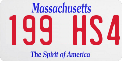 MA license plate 199HS4