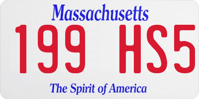 MA license plate 199HS5