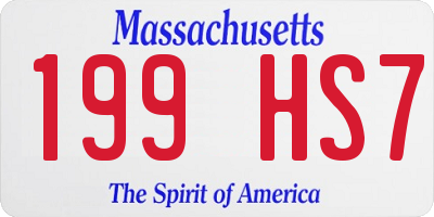MA license plate 199HS7