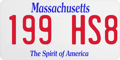 MA license plate 199HS8