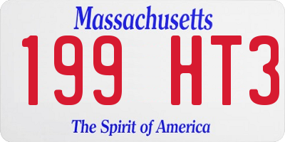 MA license plate 199HT3
