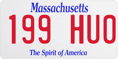 MA license plate 199HU0