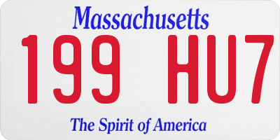 MA license plate 199HU7