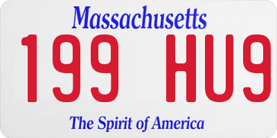 MA license plate 199HU9