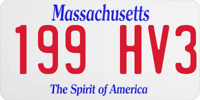 MA license plate 199HV3