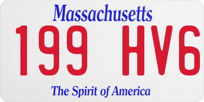 MA license plate 199HV6