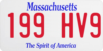 MA license plate 199HV9