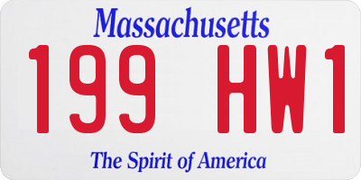 MA license plate 199HW1