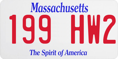 MA license plate 199HW2