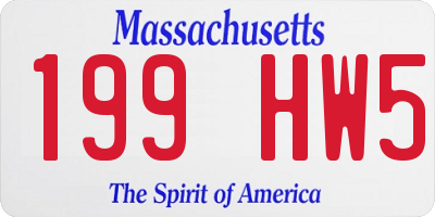 MA license plate 199HW5