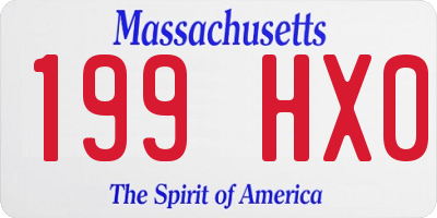 MA license plate 199HX0