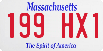MA license plate 199HX1