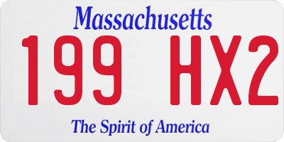 MA license plate 199HX2