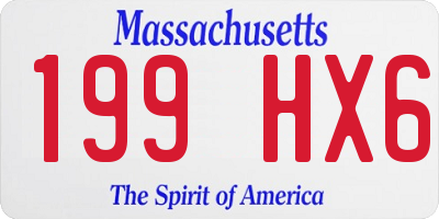 MA license plate 199HX6