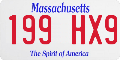 MA license plate 199HX9